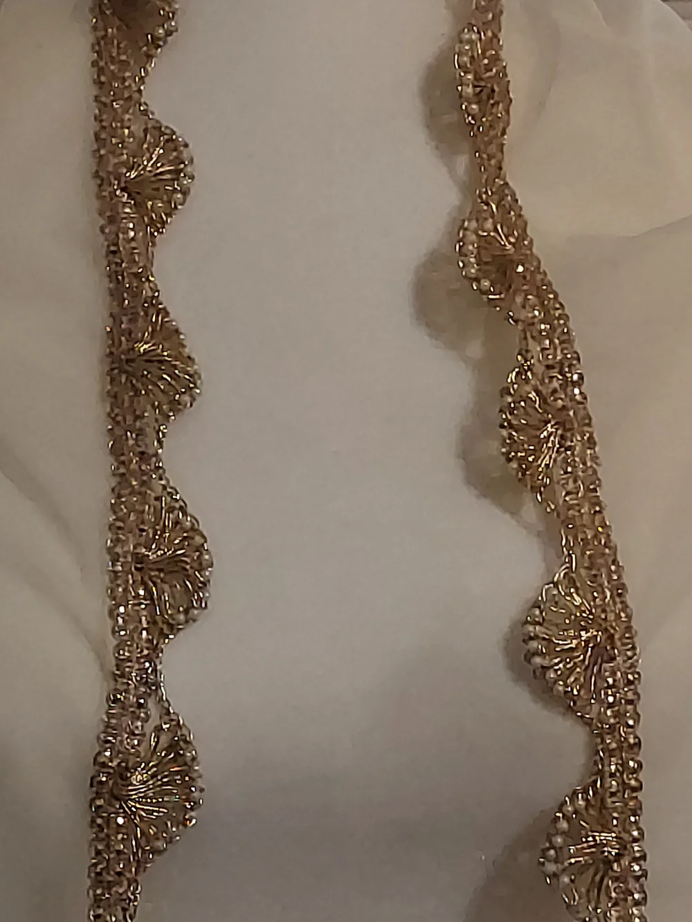 Sheer Ivory Dupatta with Gold Trim